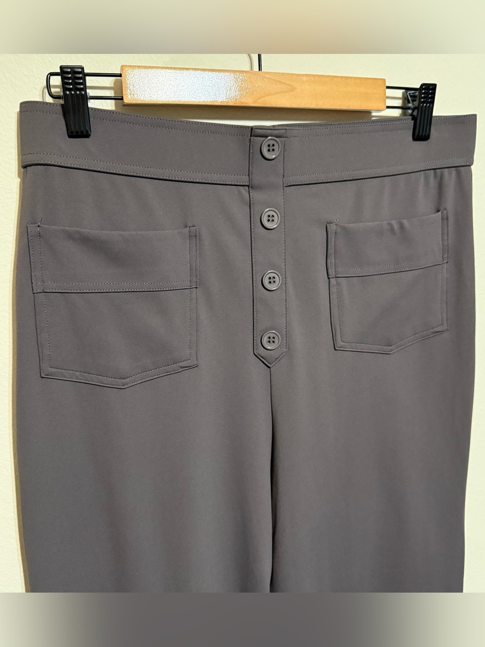 Halara DayStretch High Waisted Pockets Straight Leg Casual Pants Gray Women L - Picture 5 of 6